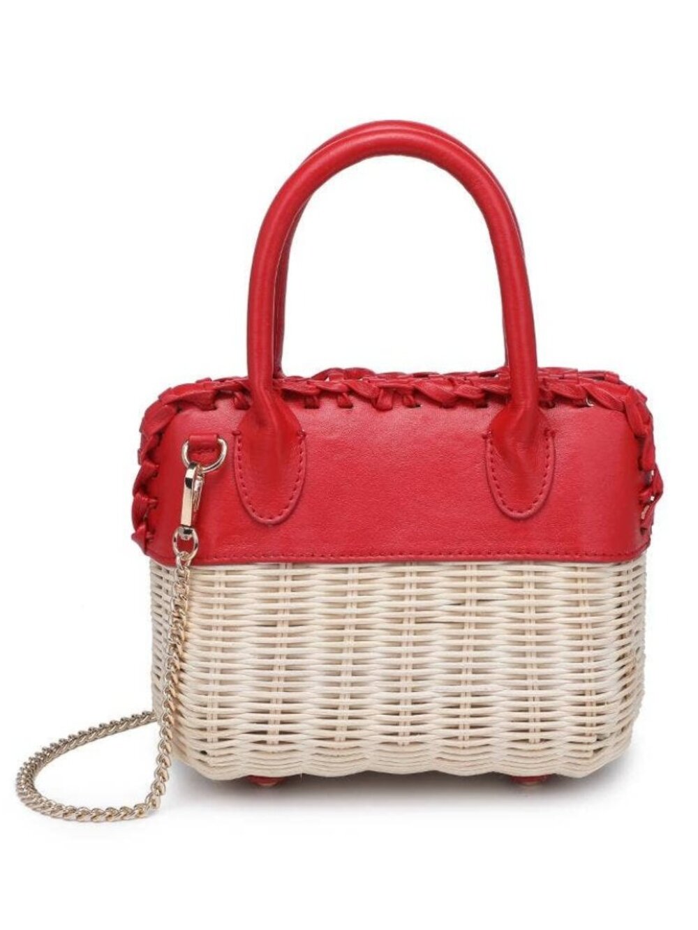 Moda Luxe Maya Crossbody Handbag in Red New Raffia Tote Bag Purse